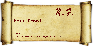 Motz Fanni névjegykártya